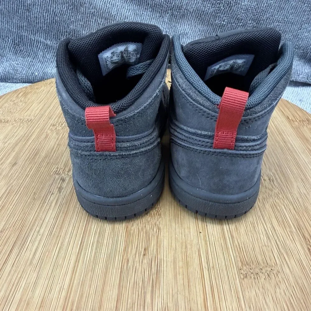 Jordan Air Jordan 1 Mid Shoes Toddler Size 8C Black Suede Sneakers FQ7756-002